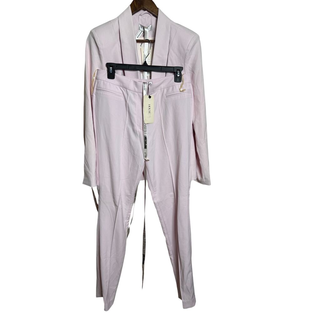 House of CB Tristana Light Pink Blazer Trousers 2 Piece Suit Set Size L NWT